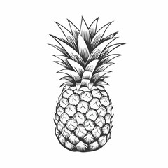 Ripe pineapple is tropical fruit image vector isolated on white background.
