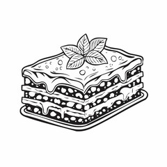 Deliciously Baked Lasagna with Melted Cheese Image vector.