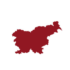 Fototapeta premium Map of Slovenia, sign silhouette. World Map Globe. Vector Illustration isolated on white background. Europe continent.