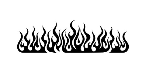 Seamless Horizontal Flame Border.