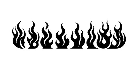 Seamless Horizontal Flame Border.
