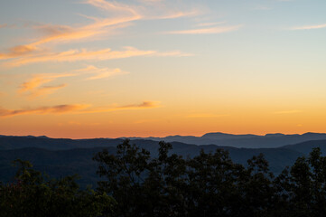 sunset over the mountains