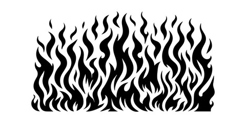 Seamless Horizontal Flame Border.