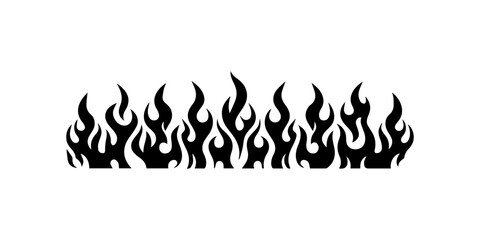Seamless Horizontal Flame Border.