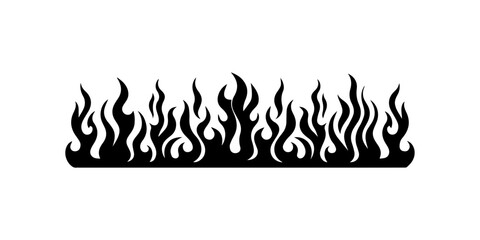 Seamless Horizontal Flame Border.