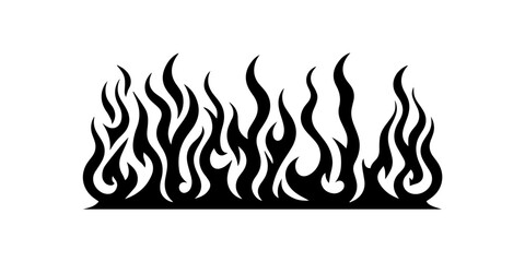 Seamless Horizontal Flame Border.