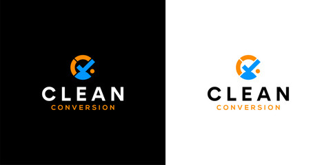 Inspiration vector logo design letter check or clean