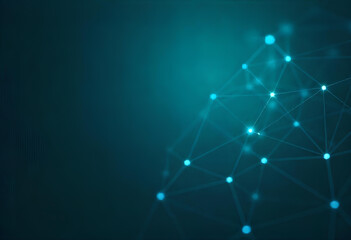 Obraz premium Teal Network Pattern with Abstract Geometric Lines