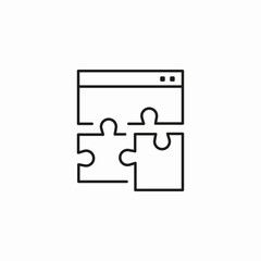 browser puzzle extension icon sign vector
