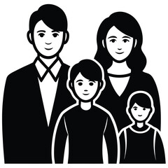 family silhouette vector