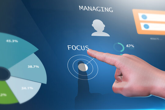 Interactive dashboard displaying focus and managing data metrics.