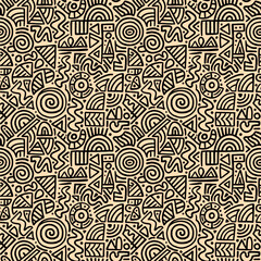abstract seamless pattern with doodle line