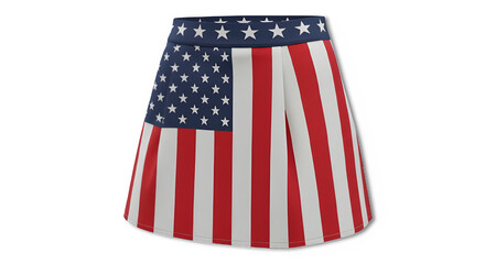 Stars-and-Stripes Mini Skirt – 3D PNG