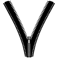 zipper isolated on white