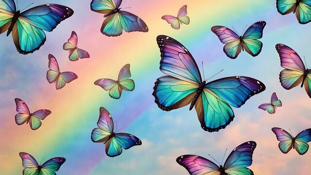 Colors of rainbow pattern of multicolored butterf. AI GENERATED