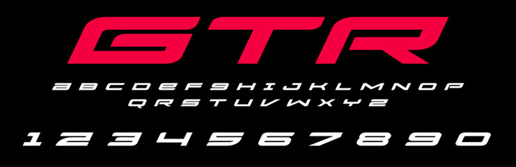 GTR Racing lettering vector graphic apparel clothing prints eps svg png. Typography Fonts graphics designs posters stickers. Download it Now in high resolution format and print it in any size