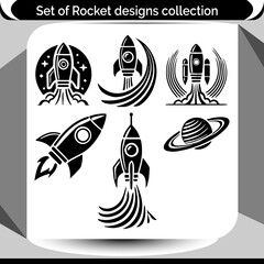 Rockets for startup launches are depicted in this graphic, ideal for technology companies or space exploration branding.
