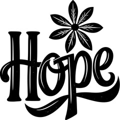 vector illustration of a flower with word