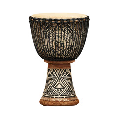 Traditional African Djembe Drum with Tribal Patterns