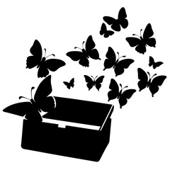 butterfly in a box silhouette