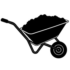 wheelbarrow on white background