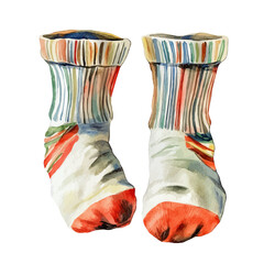 watercolor vector of Socks, isolated on a white background.