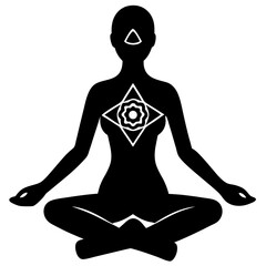 silhouette of yoga woman