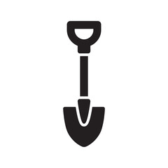 Shovel icon for digging in construction or gardening work representing a tool for excavation agriculture or an archaeology and mining symbol vector solid glyph icon