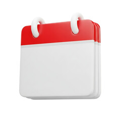Red and white calendar icon for appointment schedule reminder date event planning time management concept