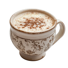 Obraz premium Warm cup of creamy sahlab drink isolated on a white background