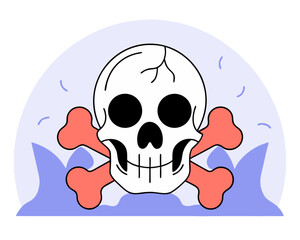 Intricate Gothic Skull Vector Illustration, Eerie Cranium Artwork, Mexican skull art