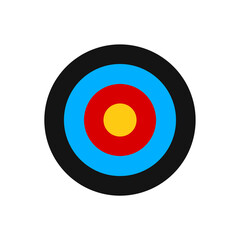 Archery target board icon with simple and modern design