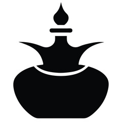 Fototapeta premium oil lamp icon, genie lamp vector, aladdin lamp silhouette, antique oil lamp clipart, vintage lamp symbol, magic lamp icon, fairytale lamp outline