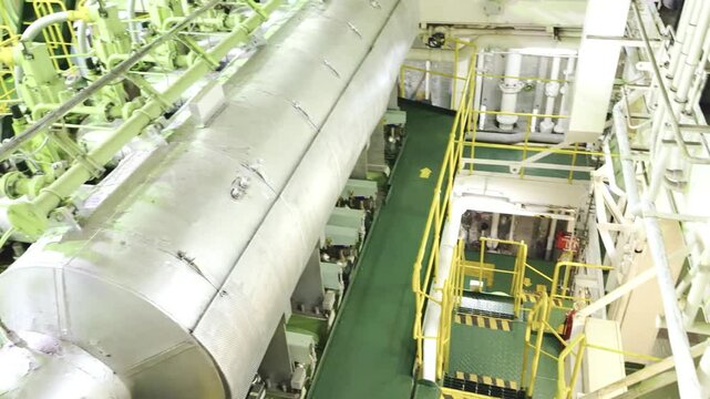 engine room space of the ship. main power supply