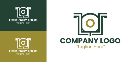 Stylish Geometric Green Logo for Elegant Corporate Branding and Identity