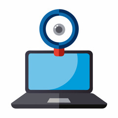 Laptop webcam icon digital surveillance technology