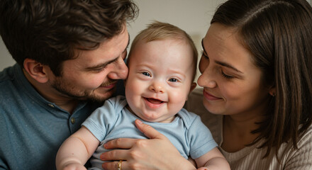 Baby with Down Syndrome and His Parents - Inclusive Love and Unconditional Acceptance