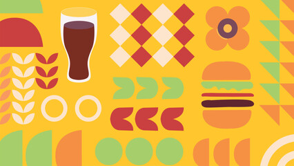 Burger Drink and Checkers Background