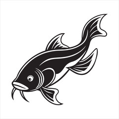Fototapeta premium sea catfish vector art illustration