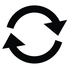 Refresh Arrow Vector, Sync Icon Symbol, Update Cycle Graphic, Reload Process Outline

