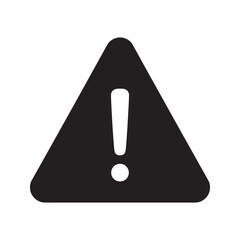 Warning alert sign icon with an exclamation mark in a triangle representing danger caution and an important safety risk notification vector solid glyph icon