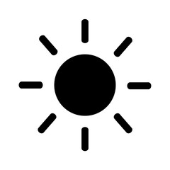 Sun Icon, Brightness Symbol, Weather Icon, Summer Icon, Black Sun Graphic