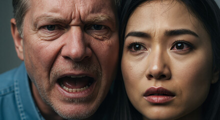 An abuser. A family scandal. The husband is yelling at his wife