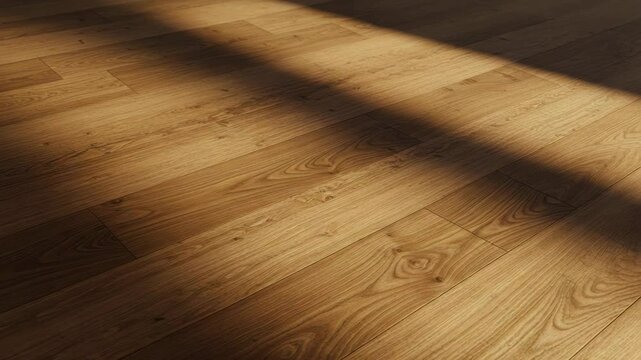 Wooden floor with natural light and shadow patterns indoors  