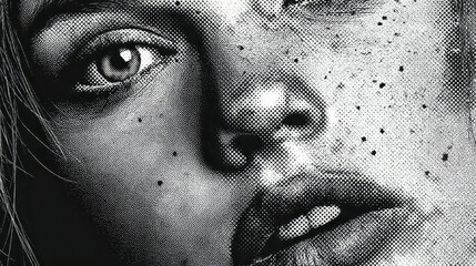 David sculpture close up halftone effect with colorful background creating a dramatic modern artsy composition