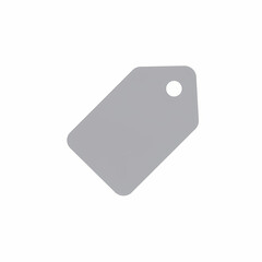 Gray price tag icon. Simple label or badge symbol for ecommerce, sale, discount, or product identification. Minimalist render.