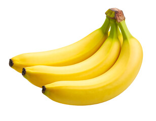 Fresh Yellow Bananas Bunch Isolated - Healthy Fruit Cutout for Design Assets.. on Transparent background