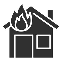 House On Fire Icon Single Vector Collection 