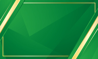 Abstract geometric gold green luxury certificate background 