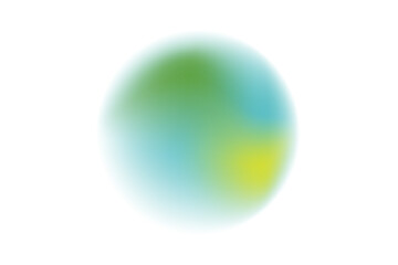 Blurry blue and green color circle gradient shape. Abstract light blue blurred planet earth gradient background. Vector soft gradation globe circle bg. Iridescent color mother earth